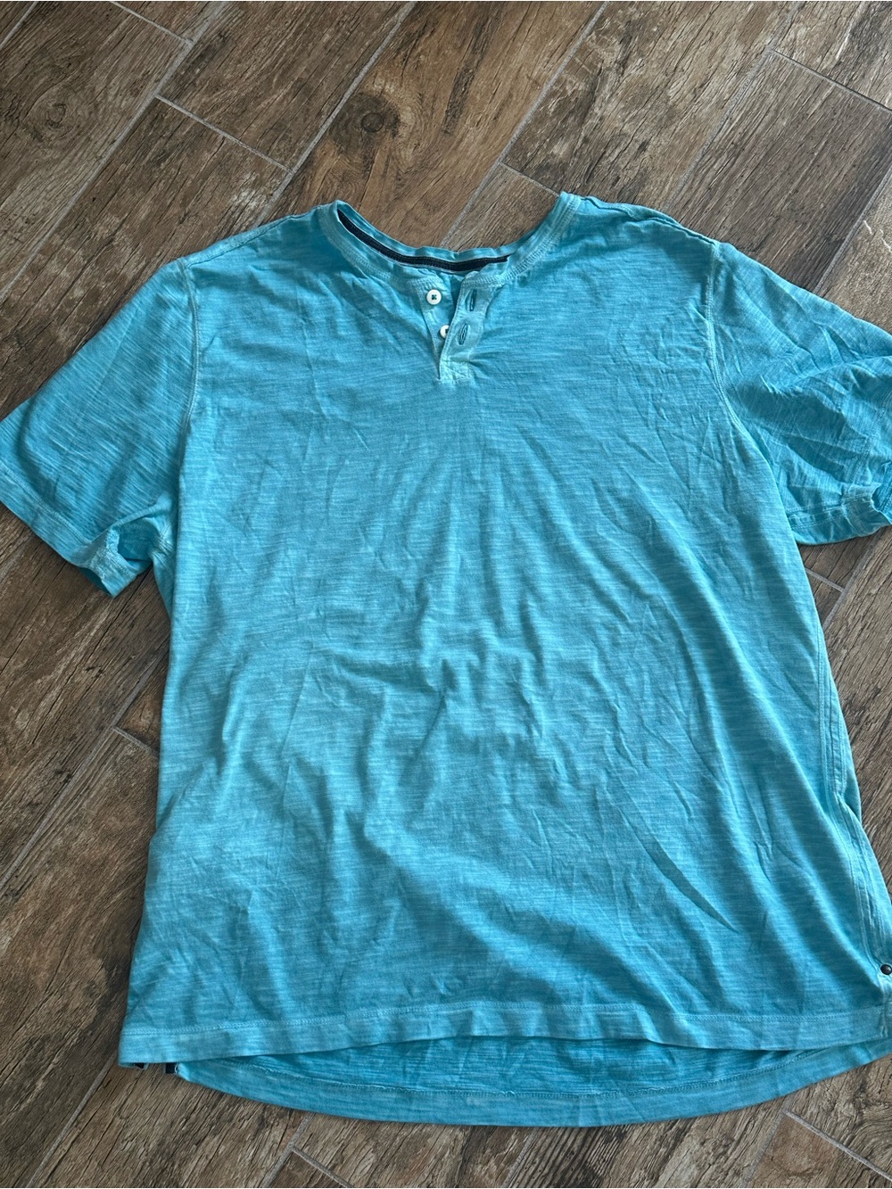 Tommy Bahama Men's Teal Short-Sleeve Henley Shirt - Lightweight Casual